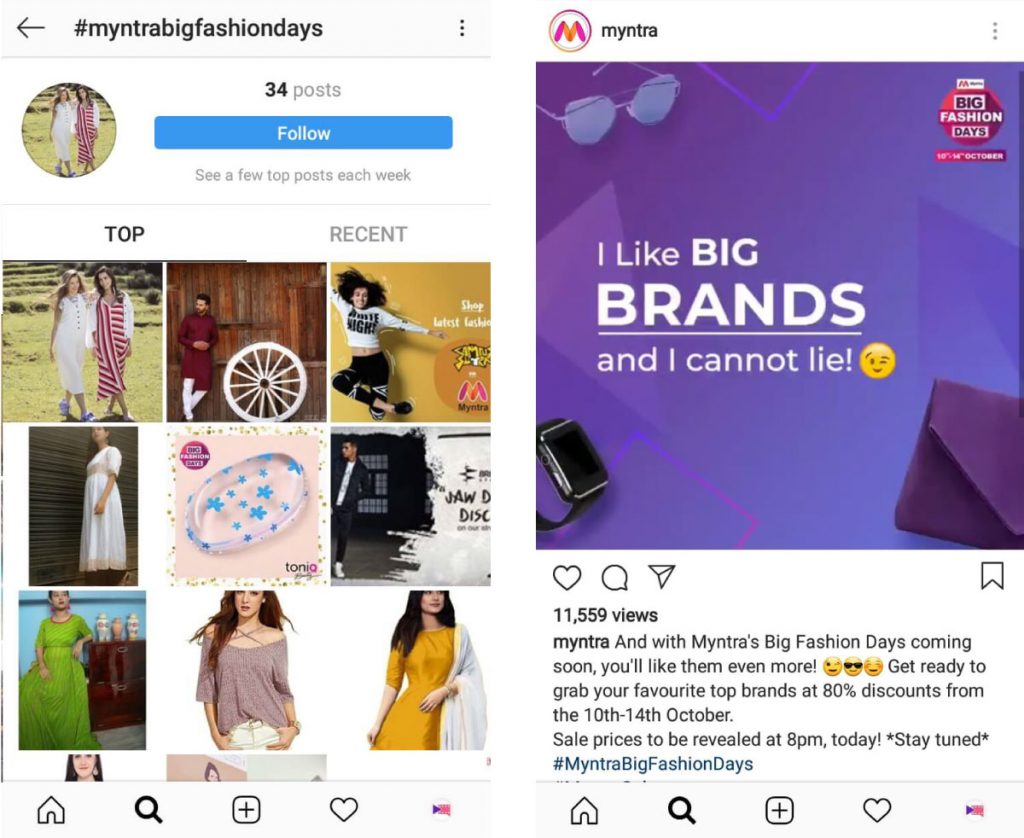 myntra-instagram-hashtag